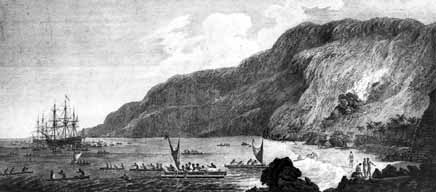 A1, Captain Cook and his ships in Kealakekua Bay, 1778